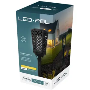 Candeeiro LED solar de jardín con estaca 3.7V 0.5W 1600..1800K 50lm