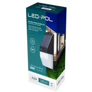 Aplique de LED solar 2W 6500K c/ sensor de movimento