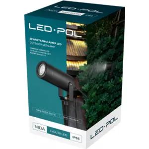 Foco projetor de jardim plástico com estaca p/ lâmpada LED GU10