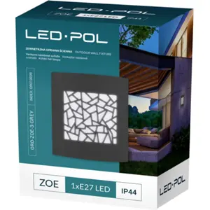 Luminaria de pared exterior 230V p/ 1x lámpara LED E27