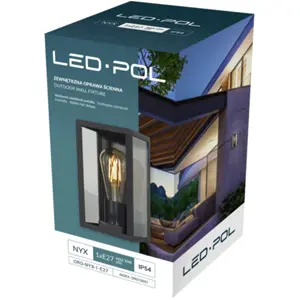 Aplique de parede exterior 230V p/ 1x lâmpada LED E27