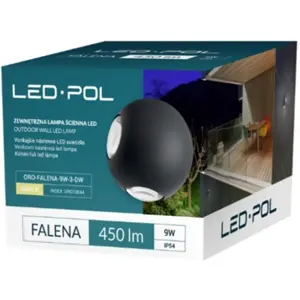 Luminária de parede exterior LED 230V 9W 450lm 4000K IP54