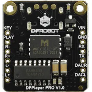 Mini módulo leitor de MP3 c/ 128MB USB-C + 2 barras de pinos - Fermion DFPlayer Pro