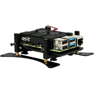 Suporte universal p/ caixas RPI/SBC compatível com DIN e VESA - preto