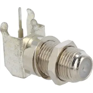Ficha F fêmea 90º para soldar numa PCB