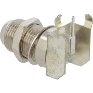 Ficha F fêmea 90º para soldar numa PCB