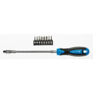 Chave de fendas com haste flexível de 215mm + conjunto de 8 bits