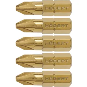 Conjunto de 5 Bits PZ2 25mm revestidos c/ titânio
