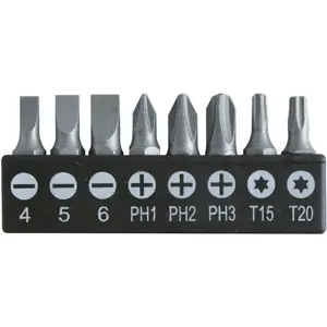 Chave de fendas com haste flexível de 215mm + conjunto de 8 bits
