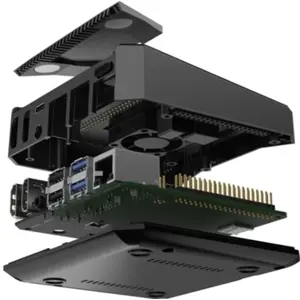 Caixa de alumínio para Raspberry Pi 4 com 2 x HDMI tipo A