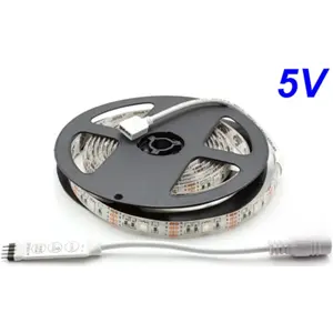 Fita de 60 LEDs RGB 5VDC IP65 5.25W c/ controlador - 1.0m