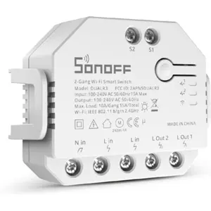 Interruptor Inteligente Wi-Fi de Relé Duplo c/ medição de energia