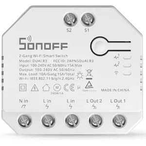 Interruptor Inteligente Wi-Fi de Relé Duplo c/ medição de energia