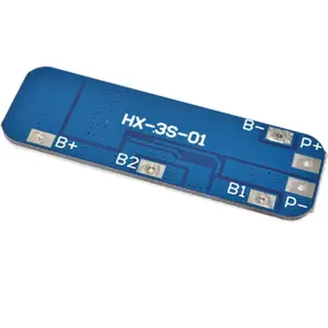 Placa PCM de protecção p/ 3 baterias Li-Ion  (3S) 12.6VDC 10A - 50x21mm