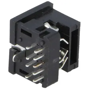 Ficha mini-DIN 9 pinos fêmea para soldar em PCB 90º