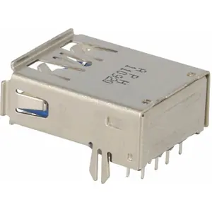 Ficha USB 3.0 A fêmea (para ligação invertida) para soldar em PCB 90º