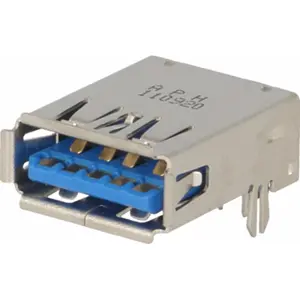 Ficha USB 3.0 A fêmea (para ligação invertida) para soldar em PCB 90º