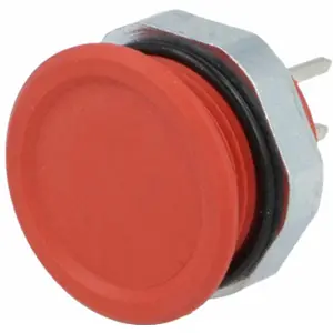 Botão interruptor piezoeléctrico anti-vandalismo unipolar SPST OFF-(ON) 24VAC 0.04A - vermelho plástico