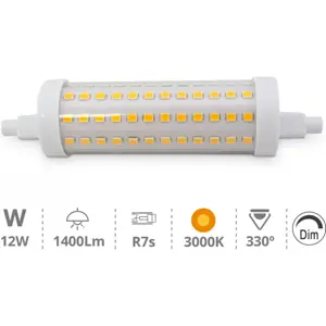 Lámpara LED R7S 118mm 360º 13W 3000K 1550Lm REGULABLE