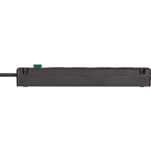 Bloco de 4 tomadas c/ interruptor - Preto - cabo (3x1.5mm²) 1.5m