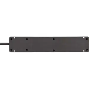 Bloco de 4 tomadas c/ interruptor - Preto - cabo (3x1.5mm²) 1.5m