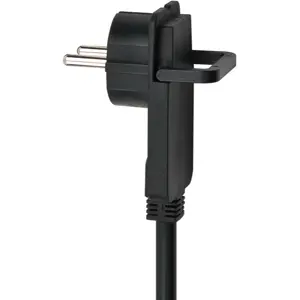 Bloco de 4 tomadas c/ interruptor + ficha espalmada - Preto - cabo (3x1.5mm²) 2.0m