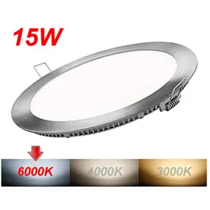 Downlight LED redondo LGP 15W 1275lm 6000K (branco frio) Ø190x11mm (Ø175mm) - com driver - aço escovado
