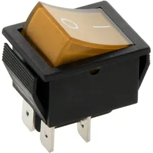 Interruptor basculante 2 posições estáveis - ON-OFF - 250VAC 15A (4 pinos) - luminoso amarelo