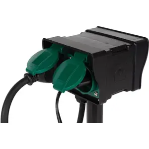 Bloco de 2 tomadas + timer para jardim IP44 - c/ estaca e cabo de 1.5m
