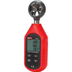 Anemómetro 0...30m/s com Função de Temperatura