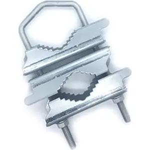 Abraçadeira de grampo dupla M8 (Ø50mm máx) c/ porca de orelhas - 170mm
