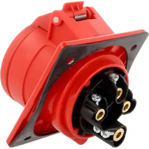 Ficha CEE trifásica fêmea 4 polos (3P+T) 32A IP44 para caixa modular