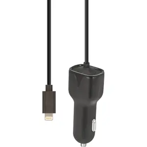 Carregador de isqueiro (12/24V) c/ ligação lightning Fast charge 2.1A - 1.0m