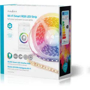 Fita de LEDs RGB+W CCT (3000..6000K) inteligente Wi-Fi 24VDC IP65 - 5.0m (compatível c/ Tuya) SmartLife