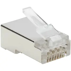 Ficha RJ45 blindada tecnologia passante 8P8C FTP CAT6a