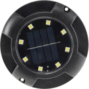 Luminária de chão LED Solar de estaca c/ sensor crepuscular IP65 - Ø105x20mm