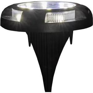 Luminária de chão LED Solar de estaca c/ sensor crepuscular IP65 - Ø105x20mm