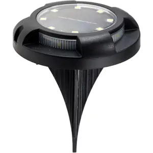 Luminária de chão LED Solar de estaca c/ sensor crepuscular IP65 - Ø105x20mm