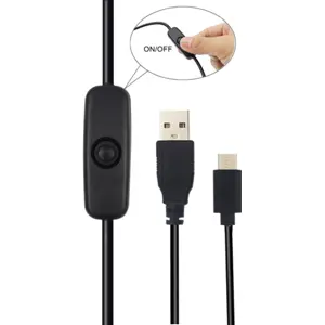 Cabo de alimentação 2A USB-A <-> USB-C 1.0m c/ interruptor