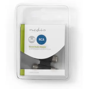 Adaptador de audio estéreo 2x RCA femea 2x RCA femea preto (blister)