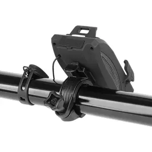 Suporte de telemóvel para bicicleta 3-em-1 c/ Luz LED + Power Bank + buzina