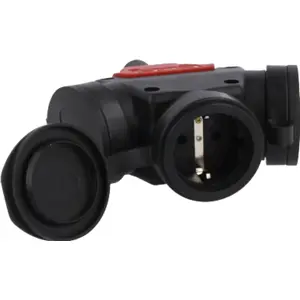 Bloco de 3 tomadas 16A para exterior IP54 - sem cabo