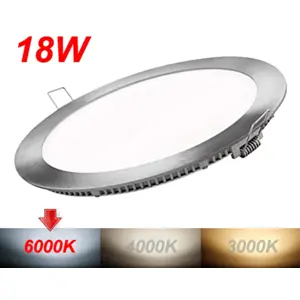 Downlight LED redondo LGP 18W 1400lm 6000K (branco frio) Ø220X11mm (Ø205mm) - com driver - aço escovado