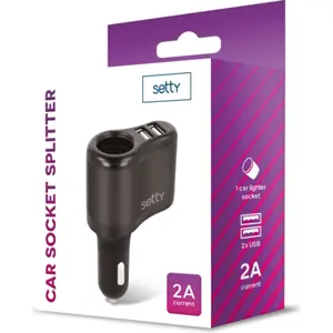 Carregador de Isqueiro 2xUSB 2A + Tomada de isqueiro