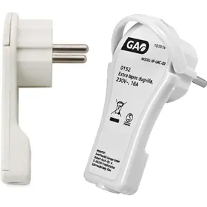 Ficha Schuko macho 90º ultra-fina 250V 16A - Branco - GAO KF-GRC-03