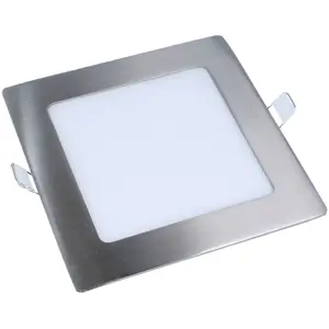 Downlight LED quadrado LGP 230VAC 9W 4000K 620lm 145x145mm (130x130mm) - com driver - aço escovado