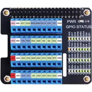 Placa de extensão (HAT) com terminais de parafuso para ligação aos GPIOs dos Raspberry Pi