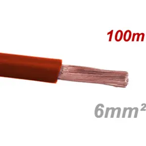Fio elétrico multifilar V 6mm² Vermelho - H07V-K [rolo 100m]