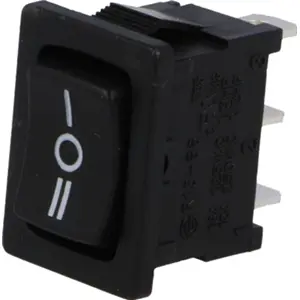Interruptor basculante unipolar preto ON-OFF-ON SP3T 250V 10A