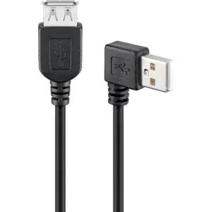 Cabo extensão Hi-Speed USB2.0 A fêmea - A macho 90º 0.15m - preto